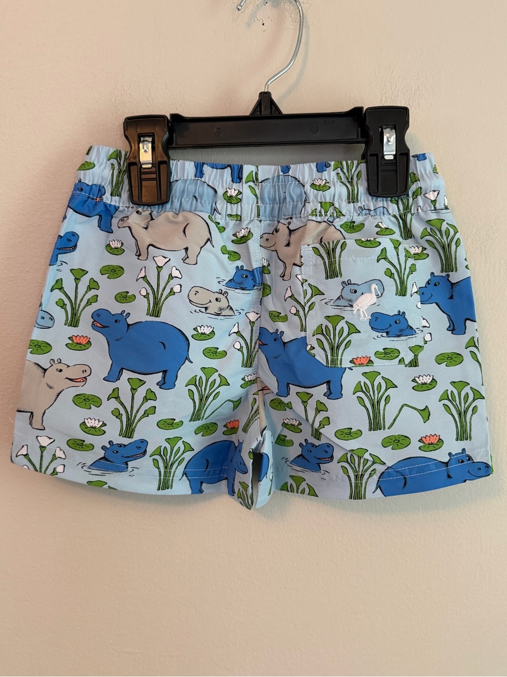The Beaufort Bonnet Company Hippo Print Blue Swim Trunks - Picture 2 of 3